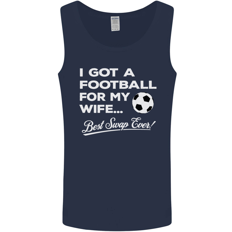 Football for My Wife Best Swap Ever Funny Mens Vest Tank Top Navy Blue