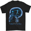 Football on the Brain Funny Footy Player Mens T-Shirt Cotton Gildan Black