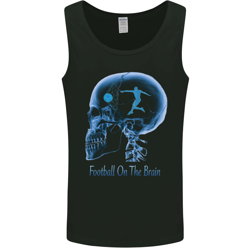 Football on the Brain Funny Footy Player Mens Vest Tank Top Black