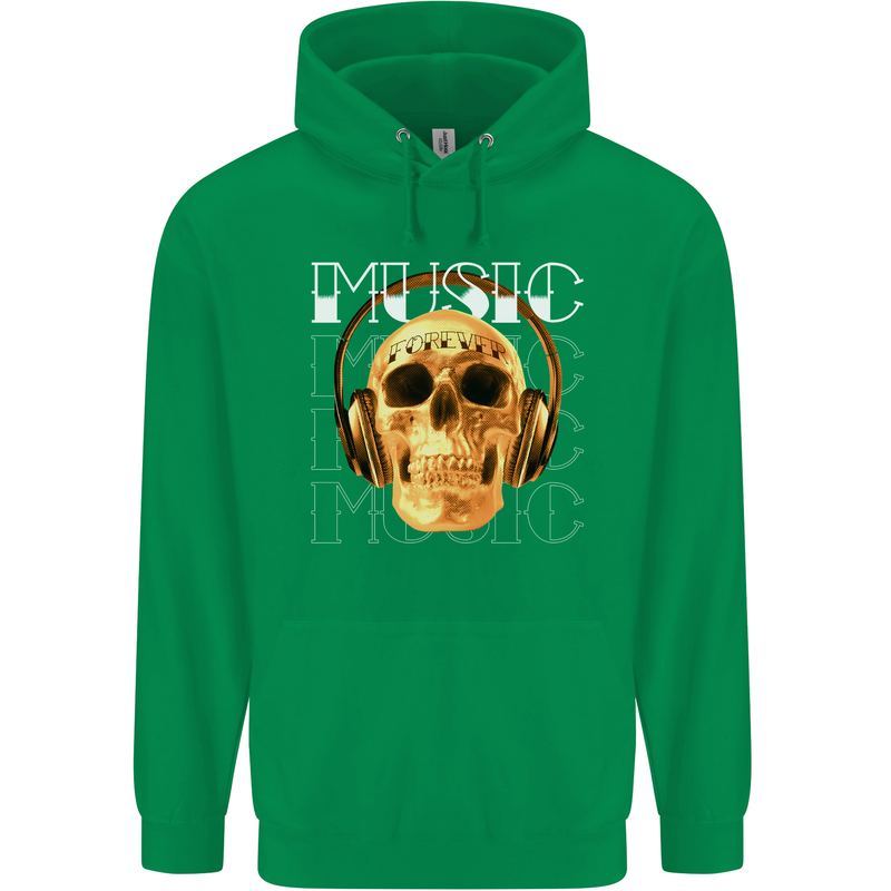 Forever Music Skull Rock Heavy Metal Punk Childrens Kids Hoodie Irish Green