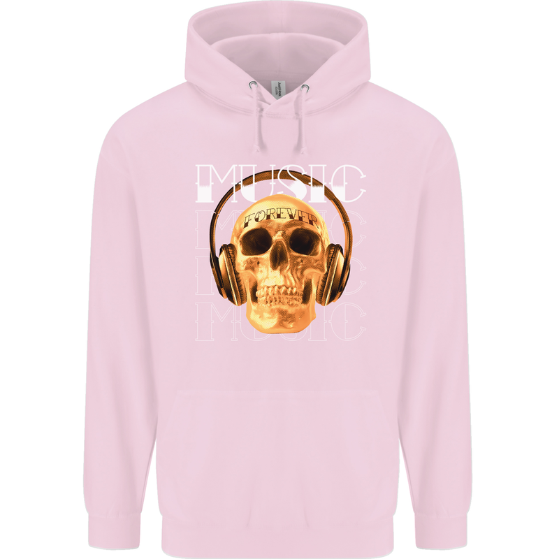 Forever Music Skull Rock Heavy Metal Punk Childrens Kids Hoodie Light Pink