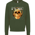 Forever Music Skull Rock Heavy Metal Punk Kids Sweatshirt Jumper Forest Green