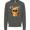 Forever Music Skull Rock Heavy Metal Punk Kids Sweatshirt Jumper Storm Grey