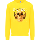 Forever Music Skull Rock Heavy Metal Punk Kids Sweatshirt Jumper Yellow