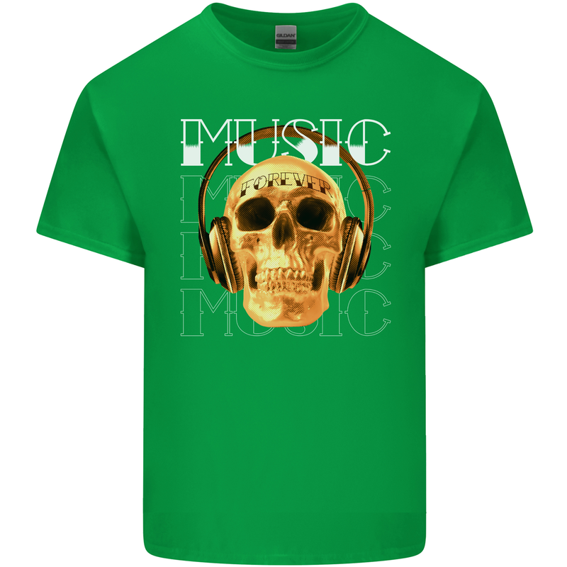 Forever Music Skull Rock Heavy Metal Punk Kids T-Shirt Childrens Irish Green