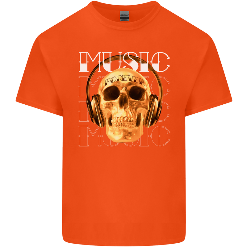 Forever Music Skull Rock Heavy Metal Punk Kids T-Shirt Childrens Orange