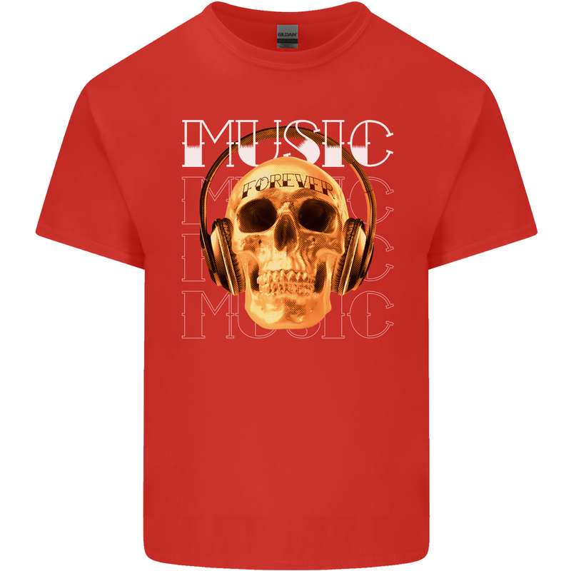 Forever Music Skull Rock Heavy Metal Punk Kids T-Shirt Childrens Red