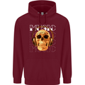 Forever Music Skull Rock Heavy Metal Punk Mens 80% Cotton Hoodie Maroon