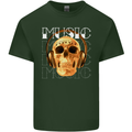 Forever Music Skull Rock Heavy Metal Punk Mens Cotton T-Shirt Tee Top Forest Green