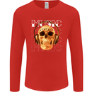 Forever Music Skull Rock Heavy Metal Punk Mens Long Sleeve T-Shirt Red