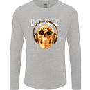 Forever Music Skull Rock Heavy Metal Punk Mens Long Sleeve T-Shirt Sports Grey