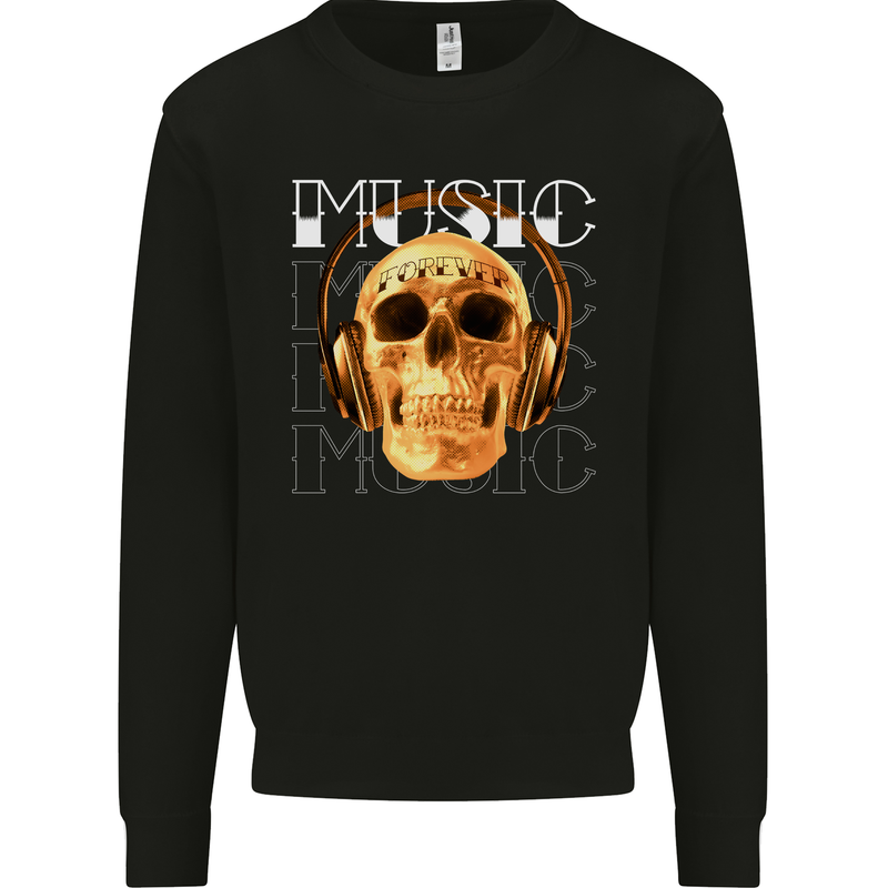 Forever Music Skull Rock Heavy Metal Punk Mens Sweatshirt Jumper Black