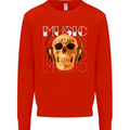 Forever Music Skull Rock Heavy Metal Punk Mens Sweatshirt Jumper Bright Red