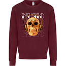 Forever Music Skull Rock Heavy Metal Punk Mens Sweatshirt Jumper Maroon