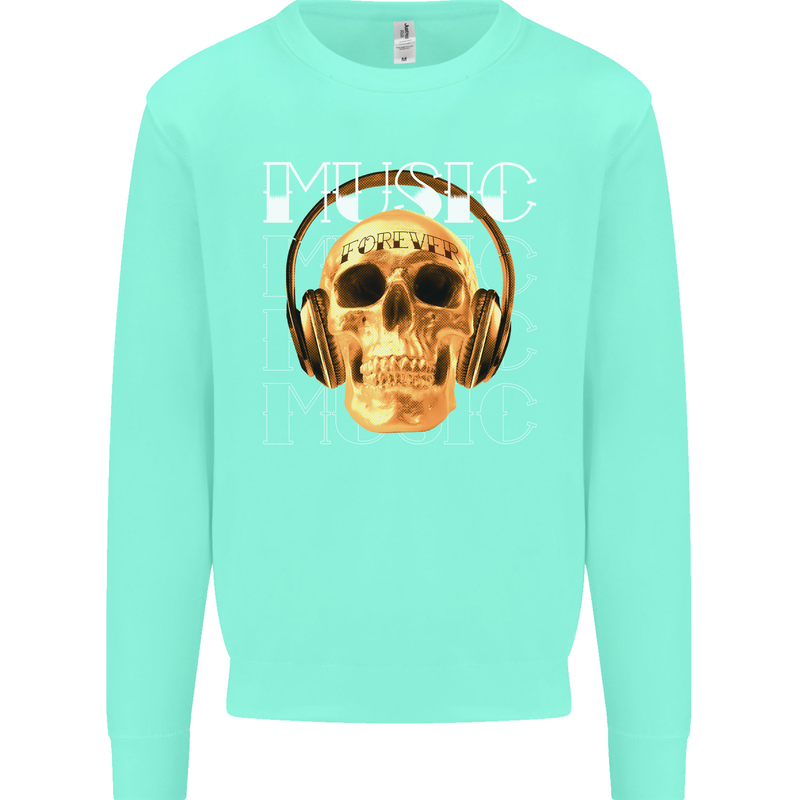 Forever Music Skull Rock Heavy Metal Punk Mens Sweatshirt Jumper Peppermint