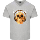 Forever Music Skull Rock Heavy Metal Punk Mens V-Neck Cotton T-Shirt Sports Grey