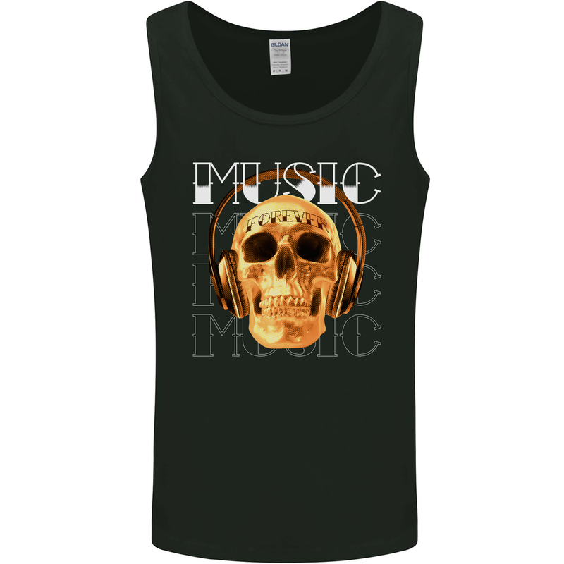 Forever Music Skull Rock Heavy Metal Punk Mens Vest Tank Top Black