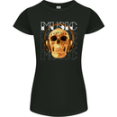 Forever Music Skull Rock Heavy Metal Punk Womens Petite Cut T-Shirt Black