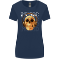 Forever Music Skull Rock Heavy Metal Punk Womens Wider Cut T-Shirt Navy Blue