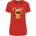 Forever Music Skull Rock Heavy Metal Punk Womens Wider Cut T-Shirt Red