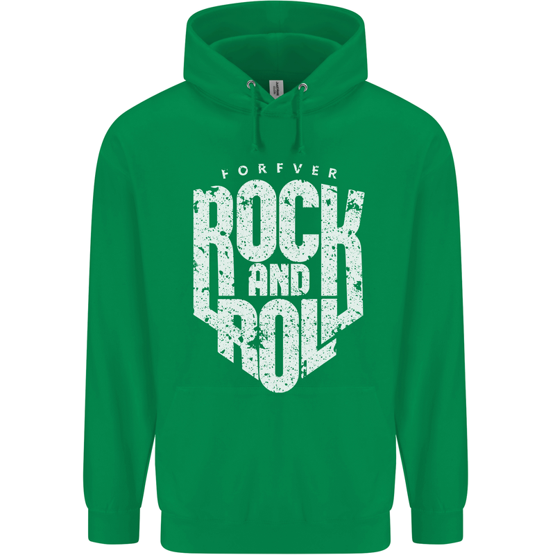 Forever Rock and Roll Guitar Music Childrens Kids Hoodie Irish Green
