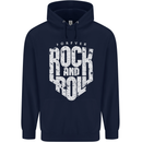 Forever Rock and Roll Guitar Music Childrens Kids Hoodie Navy Blue