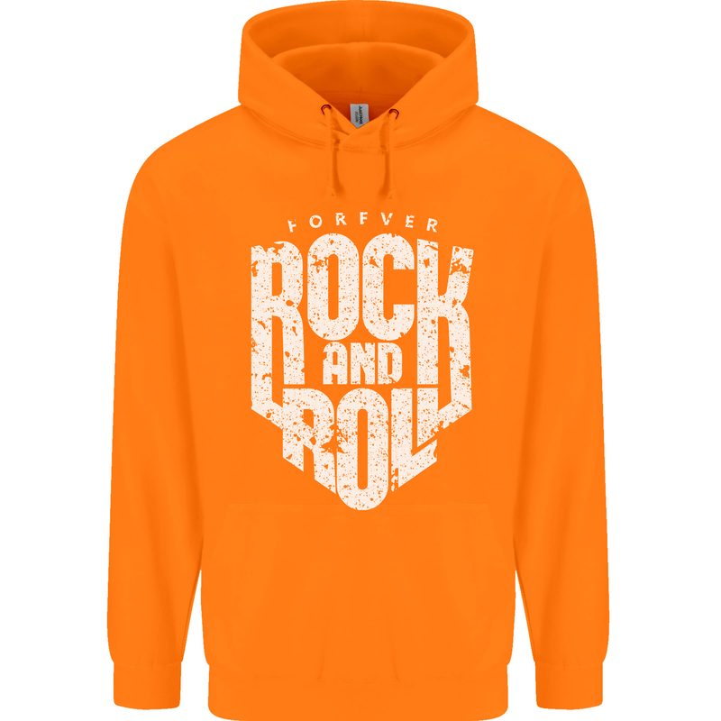 Forever Rock and Roll Guitar Music Childrens Kids Hoodie Orange