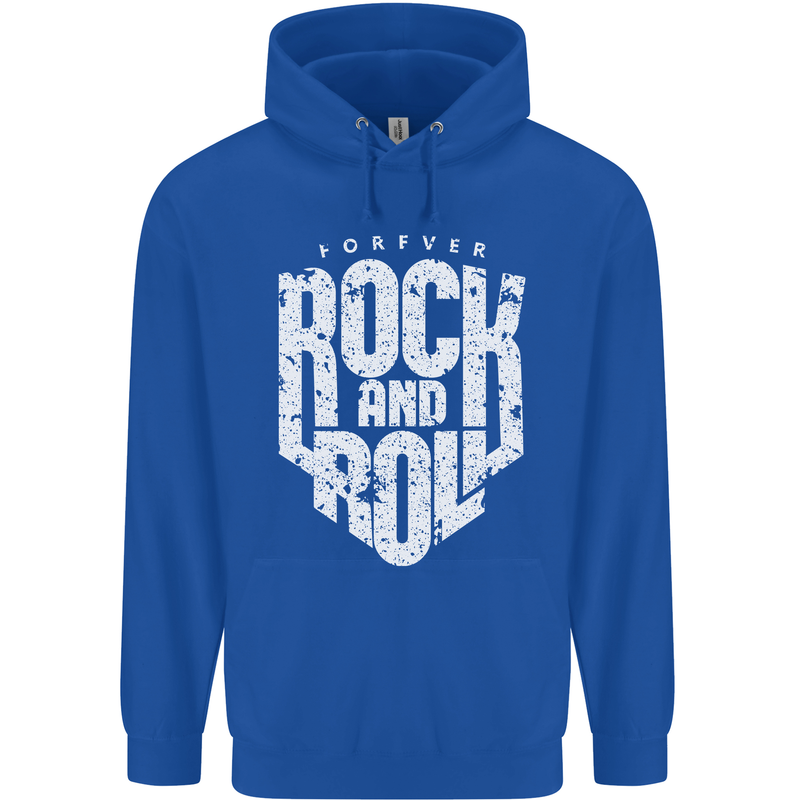 Forever Rock and Roll Guitar Music Childrens Kids Hoodie Royal Blue