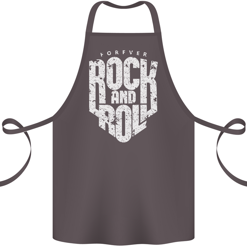 Forever Rock and Roll Guitar Music Cotton Apron 100% Organic Dark Grey