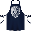 Forever Rock and Roll Guitar Music Cotton Apron 100% Organic Navy Blue
