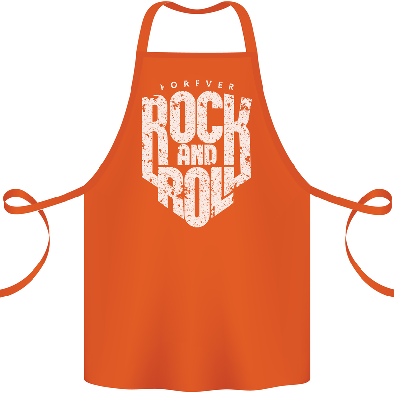 Forever Rock and Roll Guitar Music Cotton Apron 100% Organic Orange