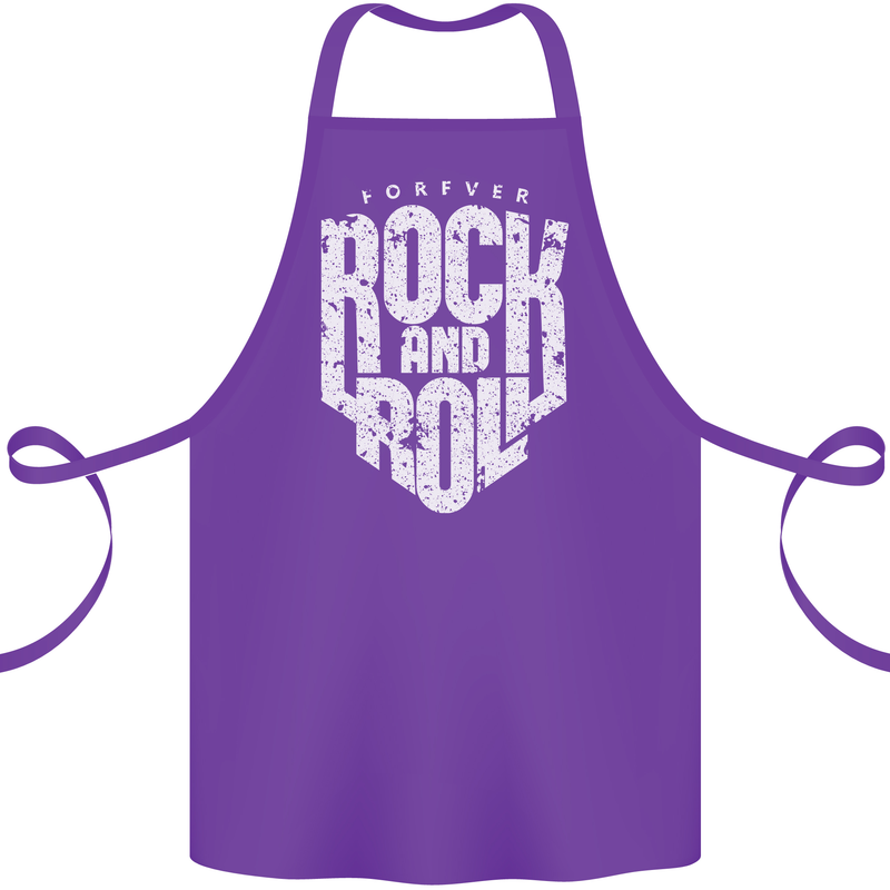Forever Rock and Roll Guitar Music Cotton Apron 100% Organic Purple