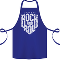 Forever Rock and Roll Guitar Music Cotton Apron 100% Organic Royal Blue