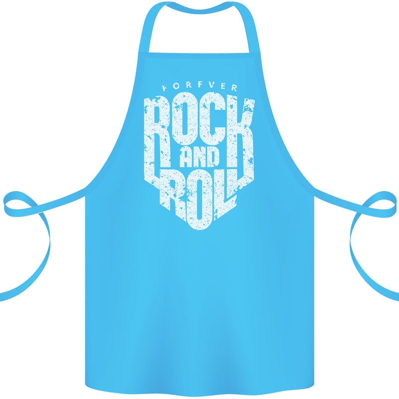 Forever Rock and Roll Guitar Music Cotton Apron 100% Organic Turquoise