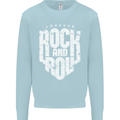 Forever Rock and Roll Guitar Music Kids Sweatshirt Jumper Light Blue