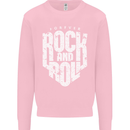 Forever Rock and Roll Guitar Music Kids Sweatshirt Jumper Light Pink