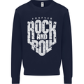 Forever Rock and Roll Guitar Music Kids Sweatshirt Jumper Navy Blue