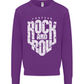 Forever Rock and Roll Guitar Music Kids Sweatshirt Jumper Purple