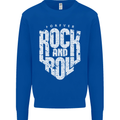 Forever Rock and Roll Guitar Music Kids Sweatshirt Jumper Royal Blue