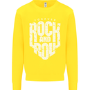 Forever Rock and Roll Guitar Music Kids Sweatshirt Jumper Yellow