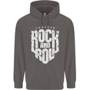 Forever Rock and Roll Guitar Music Mens 80% Cotton Hoodie Charcoal