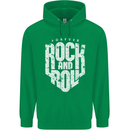 Forever Rock and Roll Guitar Music Mens 80% Cotton Hoodie Irish Green