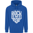 Forever Rock and Roll Guitar Music Mens 80% Cotton Hoodie Royal Blue