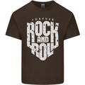 Forever Rock and Roll Guitar Music Mens Cotton T-Shirt Tee Top Dark Chocolate