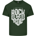 Forever Rock and Roll Guitar Music Mens Cotton T-Shirt Tee Top Forest Green