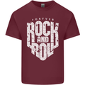 Forever Rock and Roll Guitar Music Mens Cotton T-Shirt Tee Top Maroon