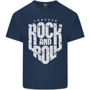 Forever Rock and Roll Guitar Music Mens Cotton T-Shirt Tee Top Navy Blue