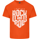 Forever Rock and Roll Guitar Music Mens Cotton T-Shirt Tee Top Orange