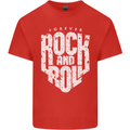 Forever Rock and Roll Guitar Music Mens Cotton T-Shirt Tee Top Red