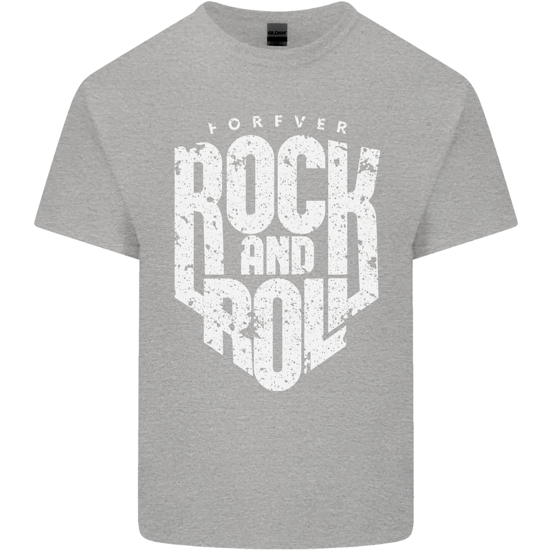 Forever Rock and Roll Guitar Music Mens Cotton T-Shirt Tee Top Sports Grey